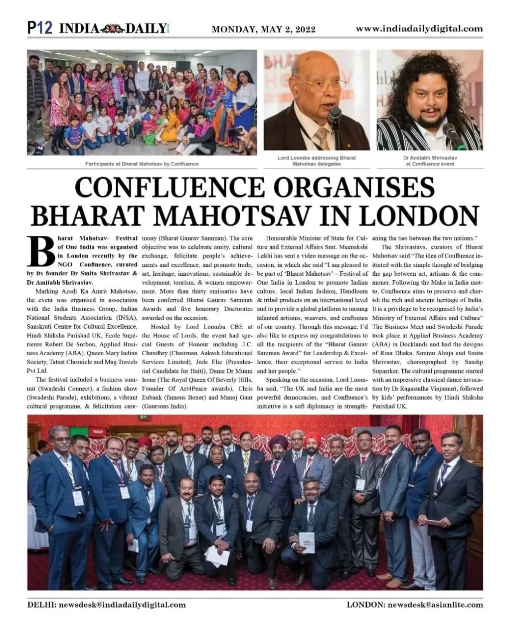 “Confluence organises Bharat Mahotsav in London”
